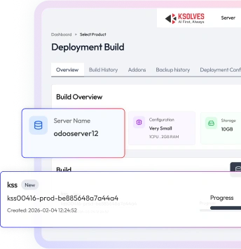 Ksolves Odoo SaaS Toolkit — Deployment Build dashboard