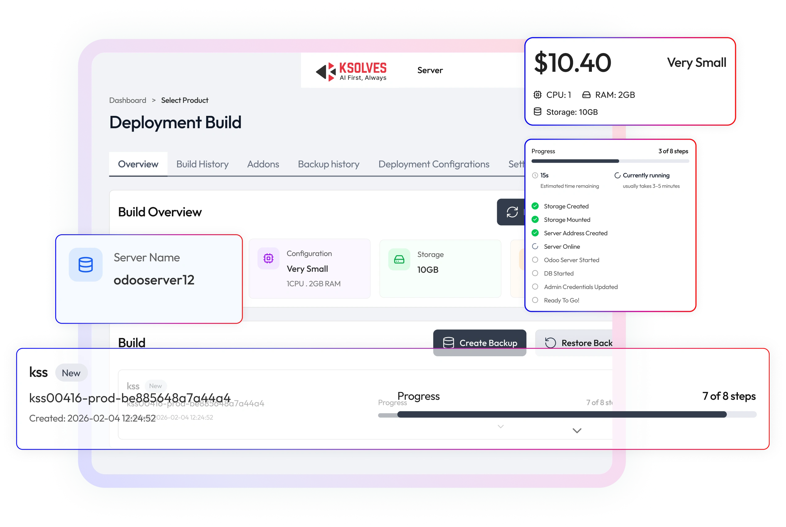 Ksolves Odoo SaaS Toolkit — Deployment Build dashboard