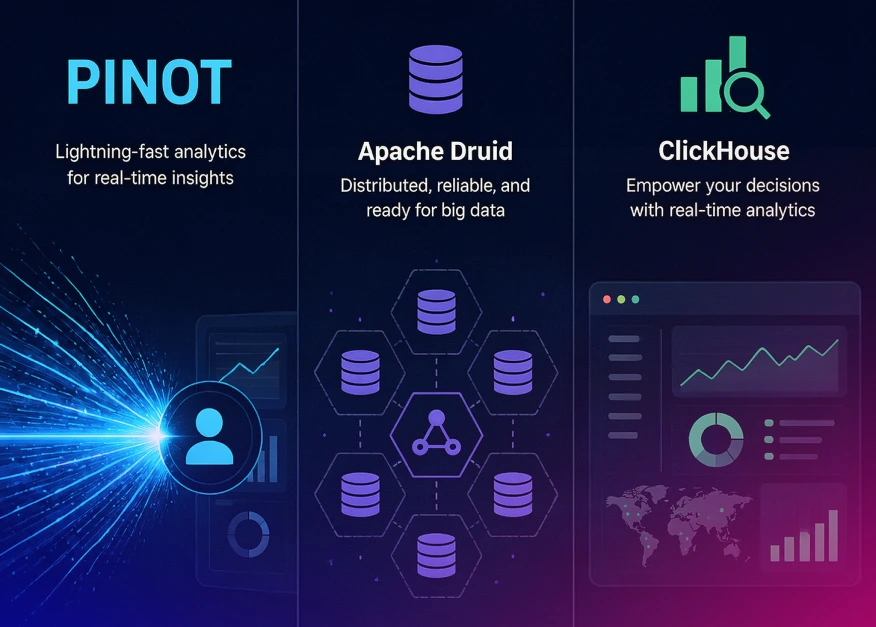 Real-Time OLAP Database Comparison: Apache Pinot vs Apache Druid vs ClickHouse Explained