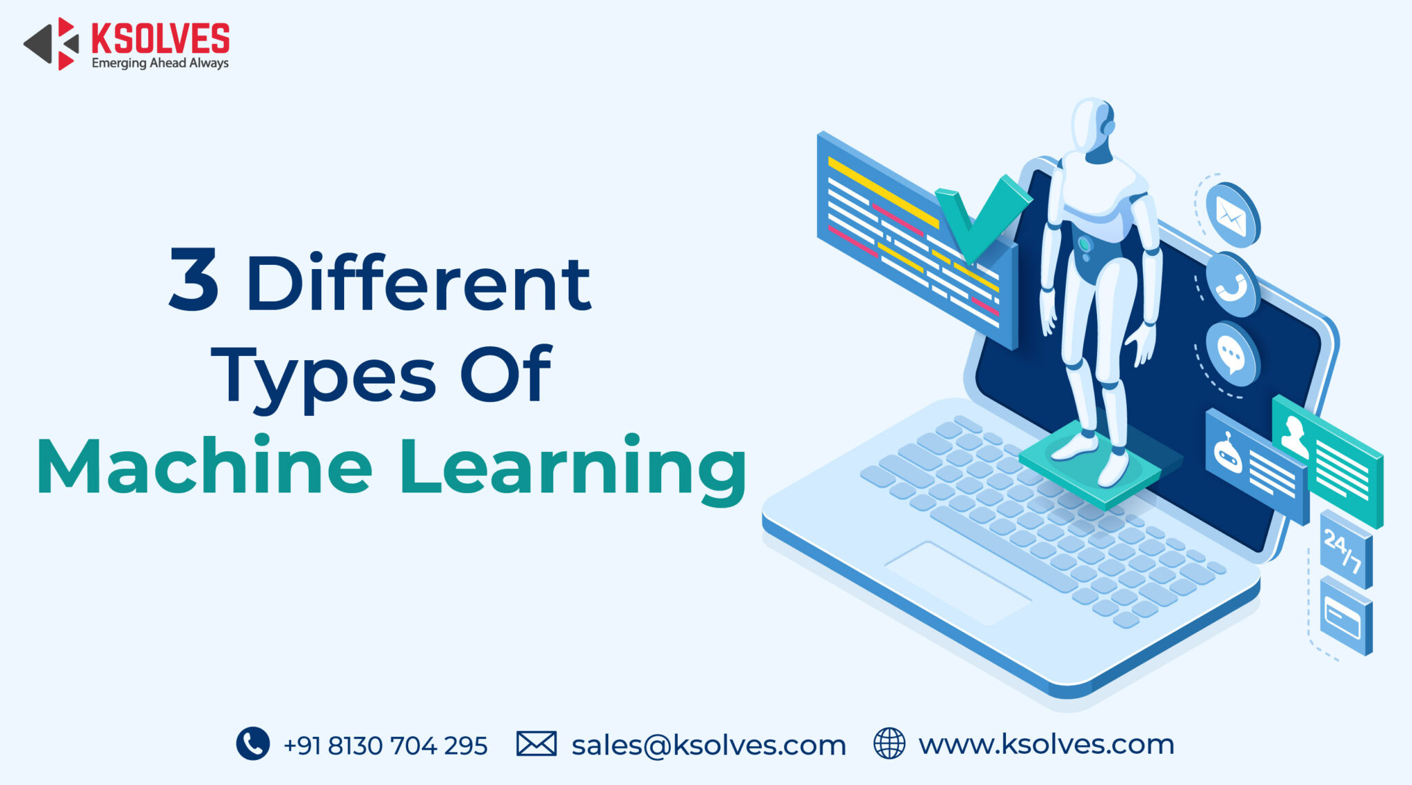 Know 3 Different Types Of Machine Learning | Ksolves