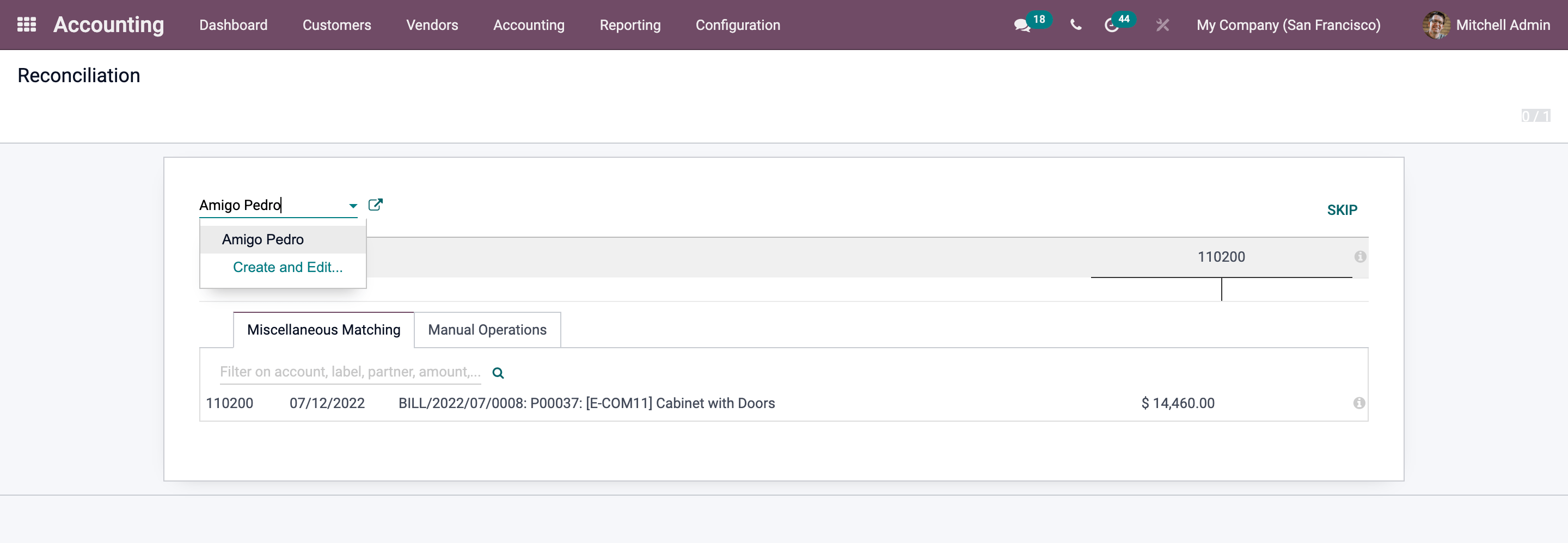 Easy Reconciliation in Odoo