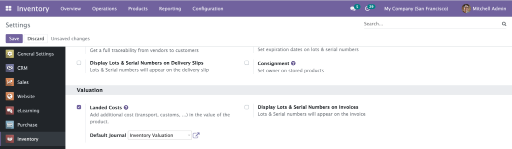 How to configure landed costs in Odoo for the shipping industry