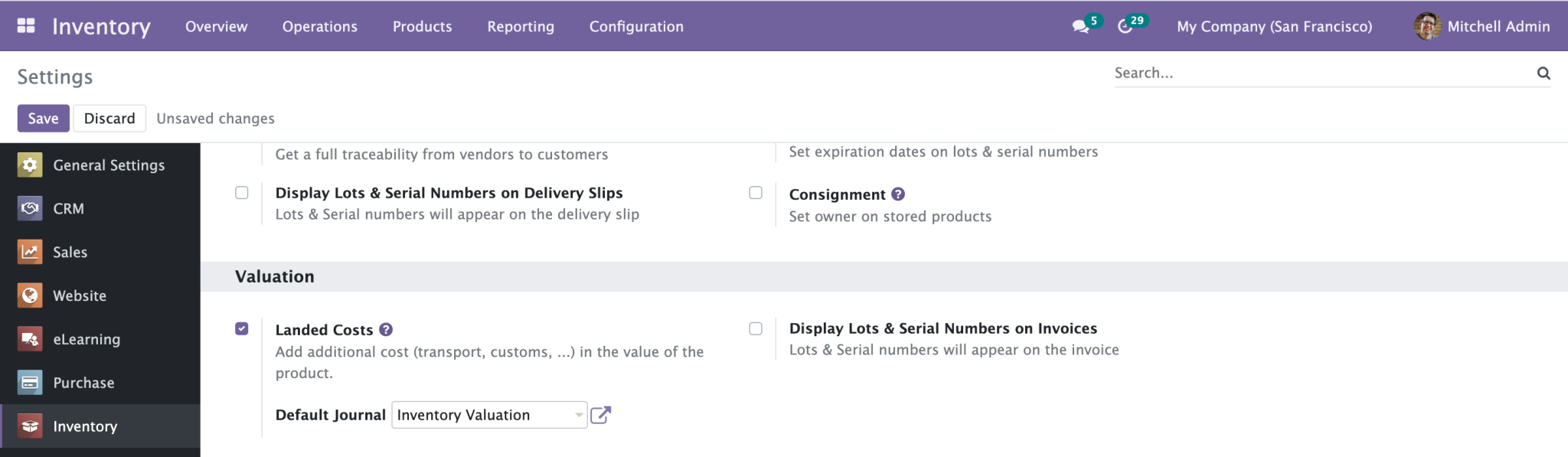How to configure landed costs in Odoo for the shipping industry