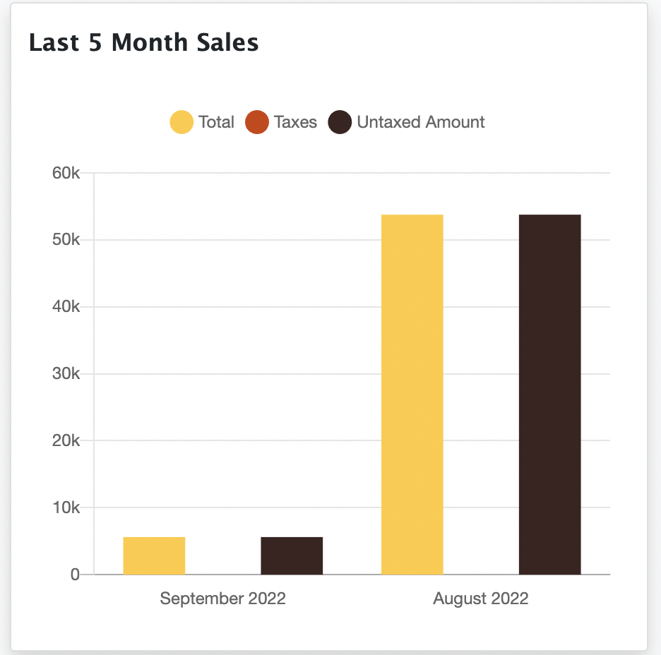 Last 5 Month Sales Dashboard