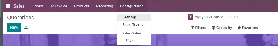 configurations and click on Settings